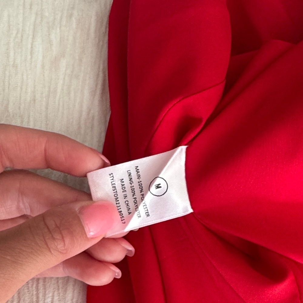 Red Sleeveless Ruffle-Trim Tank Top - Picture 7 of 7